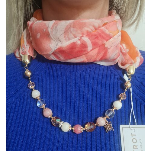 фото Платок foxtrot,80х80 см, оранжевый, розовый