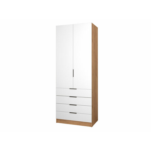 Шкаф распашной Бруно 2.5 Дуб крафт золотой/Белый 2100x516x800 мм