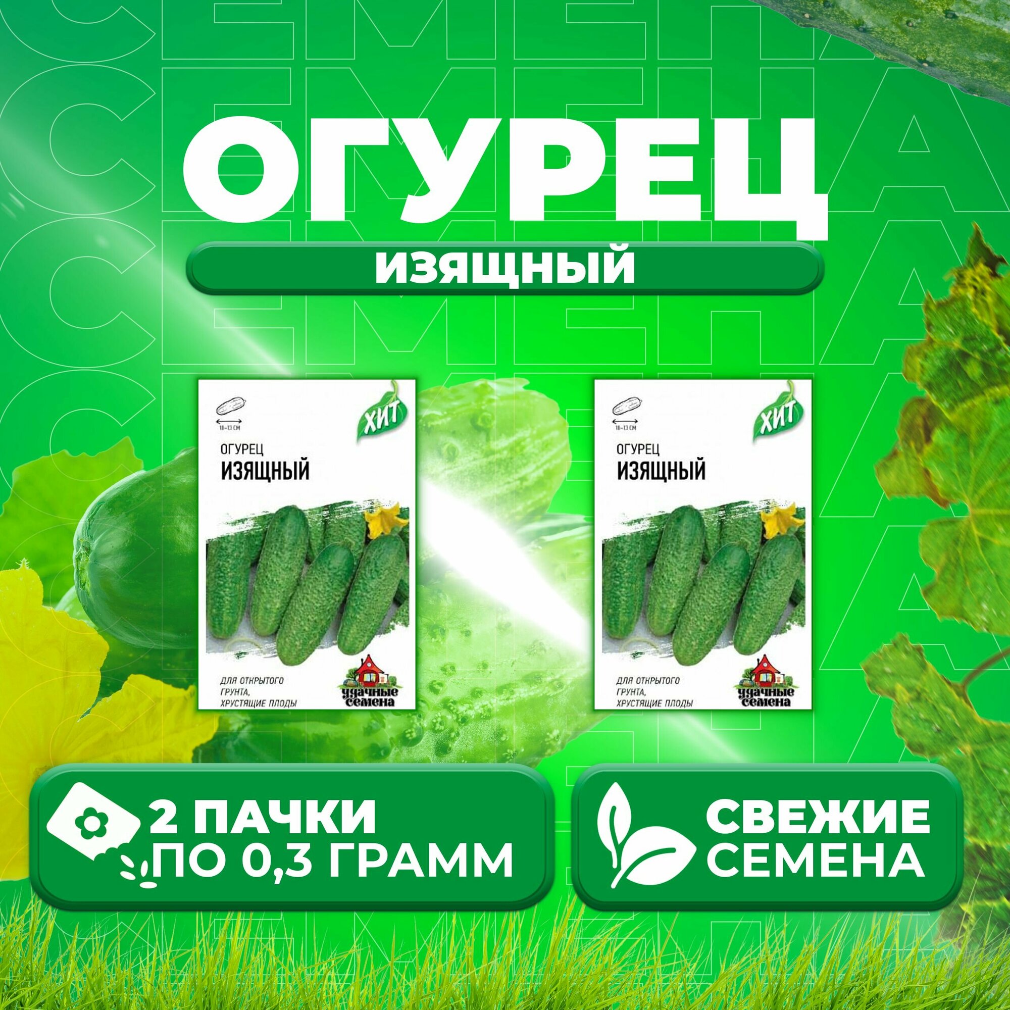 Огурец Изящный 03г Удачные семена серия ХИТ (2 уп)