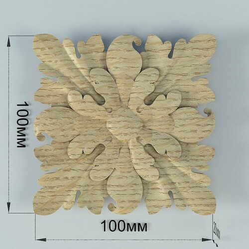 Резной декор ЧПУ. Массив дуба 80х80х8мм