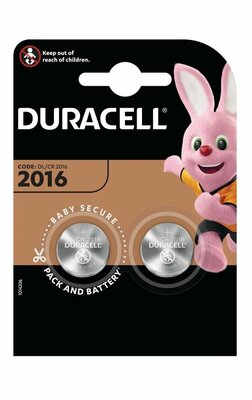 Батарейка Duracell 2016, в упаковке: 2 шт.