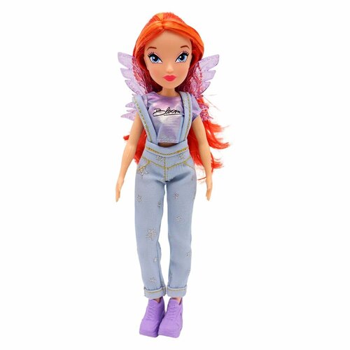 фото Кукла winx club "блум", шарнирная, в джинсах, с крыльями, 24 см