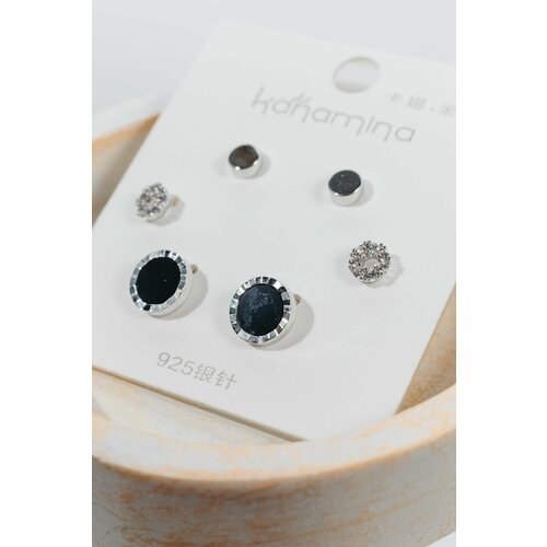 Серьги пусеты , черный