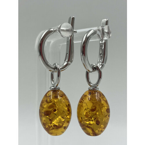 Серьги с подвесками AMBER Land, янтарь прессованный