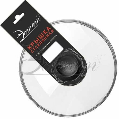 Крышка 28см стеклянная с металлическим ободком 710₽