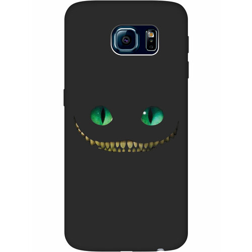 Матовый Soft Touch силиконовый чехол на Samsung Galaxy S6, Самсунг С6 с 3D принтом Cheshire Cat черный матовый soft touch силиконовый чехол на samsung galaxy s6 самсунг с6 с 3d принтом chaos w черный