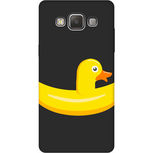 Матовый Soft Touch силиконовый чехол на Samsung Galaxy A5, Самсунг А5 с 3D принтом Duck Swim Ring черный матовый soft touch силиконовый чехол на samsung galaxy m31s самсунг м31с с 3d принтом duck swim ring черный