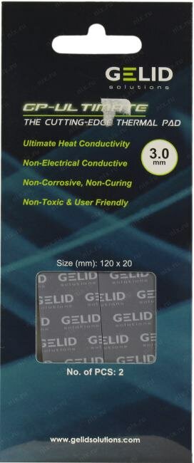Термопрокладка GELID Thermal Pad Value Pack, размер 120x20 мм, толщина 3.0 мм, 15 Вт/(м·K), 2 шт - фото №3