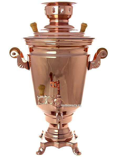 фото Электрический самовар 4 литра "Москва Олимпиада-80" конус старинный с медным покрытием, арт. 144544о