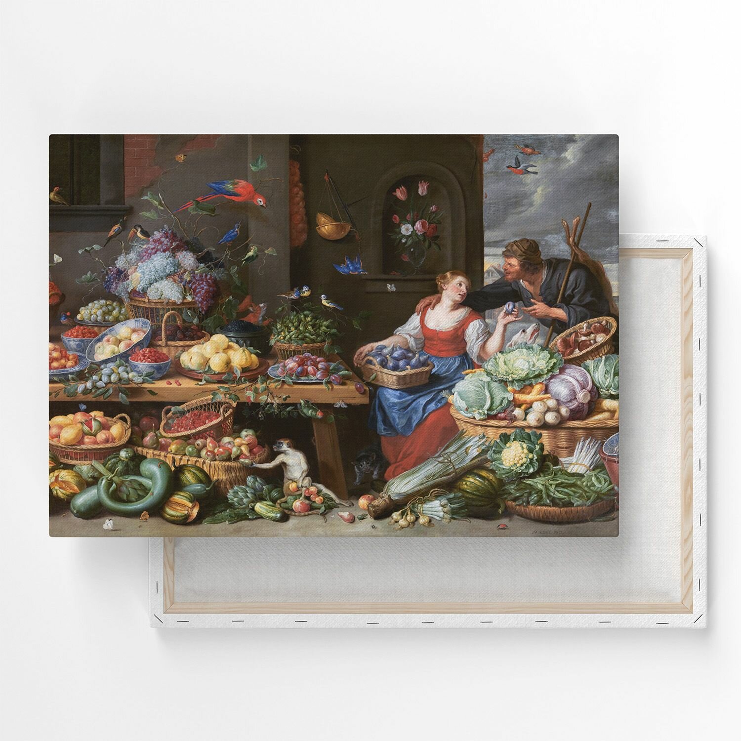 Картина на холсте  репродукция   Кессель Ян Ван   Fruit and Vegetable Market   Размер 30 x 40 см