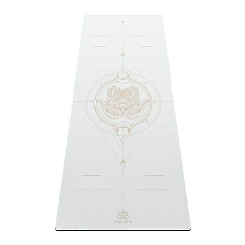 Коврик для йоги нескользящий каучуковый с чехлом - Art Yogamatic Hamsa White 185x68x0.4 см белый