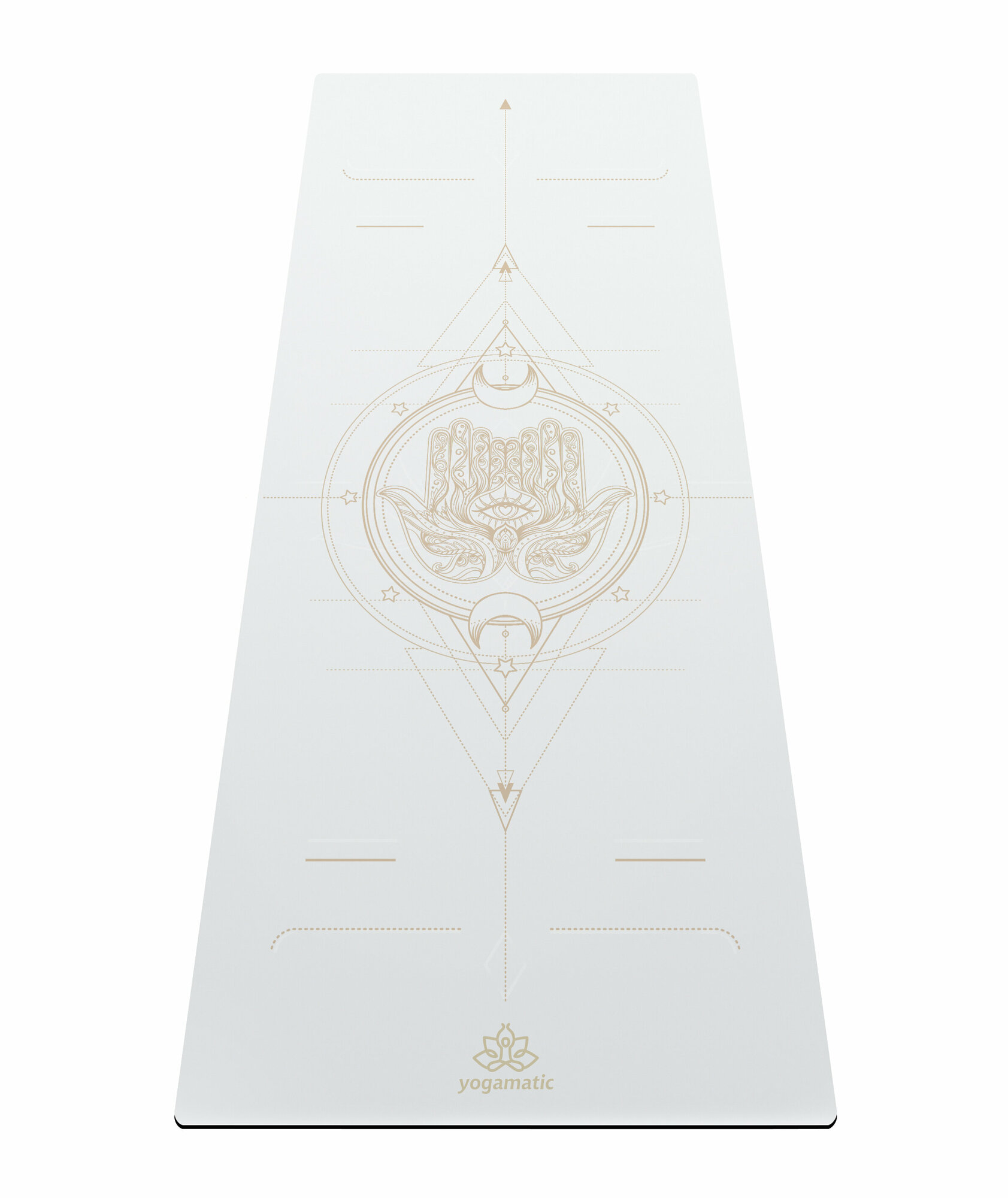 Коврик для йоги нескользящий каучуковый с чехлом - Art Yogamatic Hamsa White 185x68x0.4 см белый