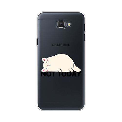 Силиконовый чехол на Samsung Galaxy J5 Prime 2016 / Самсунг Галакси J5 Prime 2016 Cat not today, прозрачный силиконовый чехол рамка из бабочек на samsung galaxy j5 prime 2016 самсунг галакси джей 5 прайм 2016