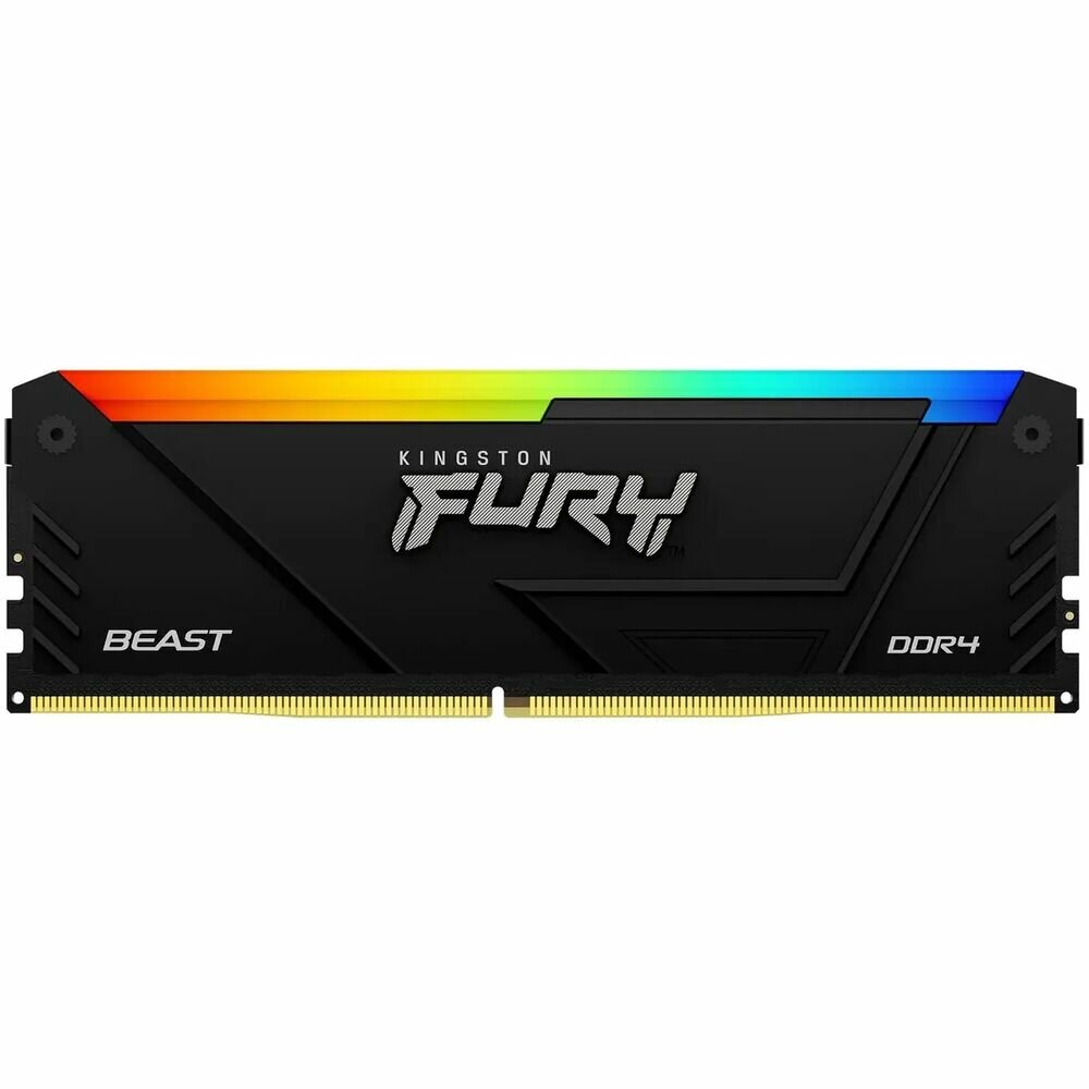 Модуль памяти DIMM 16Gb DDR4 PC25600 3200MHz Kingston Fury Beast RGB Black (KF432C16BB2A/16)