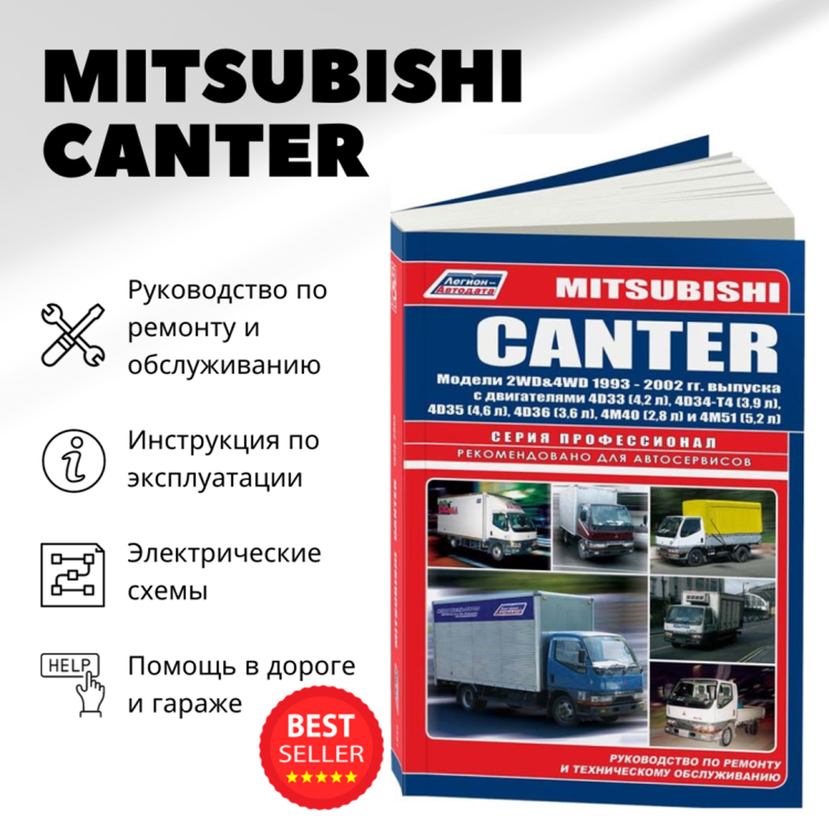 Автокнига: руководство / инструкция по ремонту и эксплуатации MITSUBISHI CANTER (мицубиси кантер) дизель c 1993 года выпуска , 5-88850-224-3, издательство Легион-Aвтодата