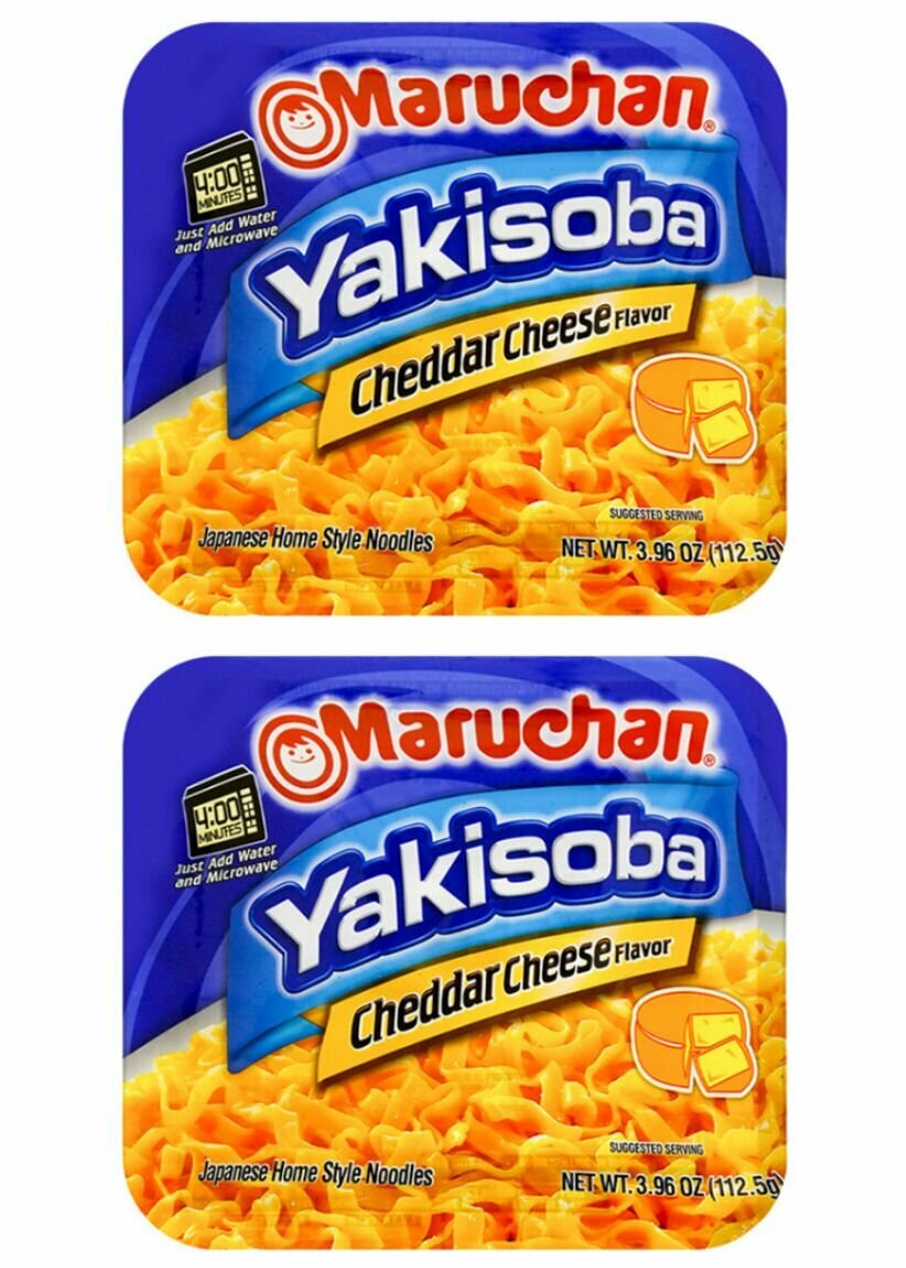 Maruchan Лапша быстрого приготовления Якисоба с сыром Чеддер, 112,5 г, 2 шт