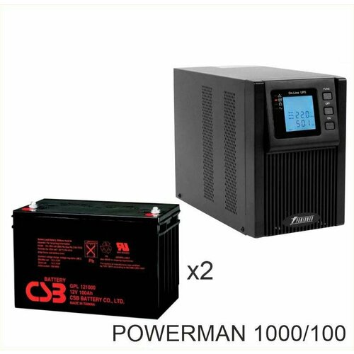 ИБП POWERMAN ONLINE 1000 Plus + CSB GP121000
