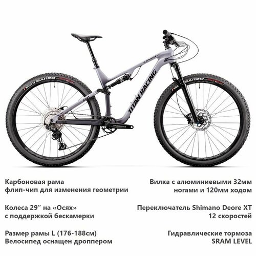 Titan Racing Cypher 120 Carbon Expert 2023 Grey L 25995000₽