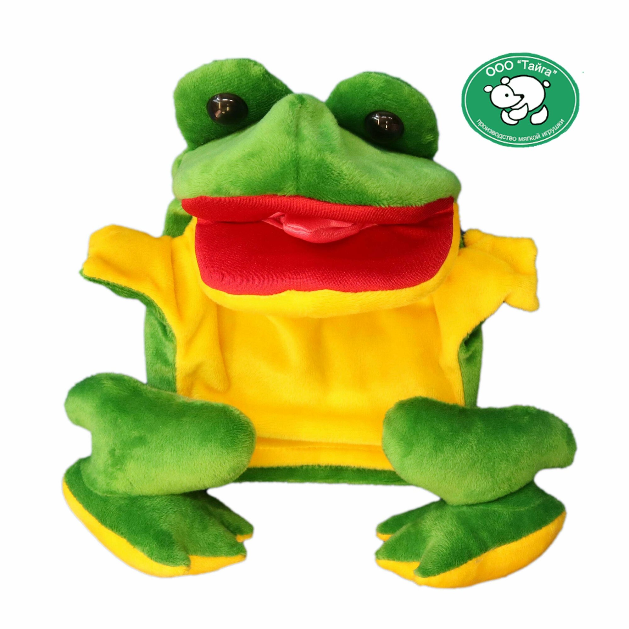 Логопеческая игрушка на руку "Тайга" с открывающимся ртом и подвижным языком "Лягушка"