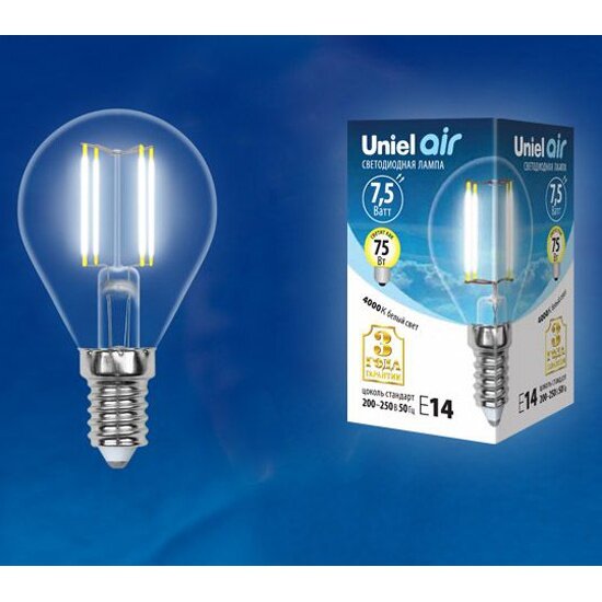 Светодиодная лампа Uniel LED-G45-75W/NW/E14/CL GLA01TR