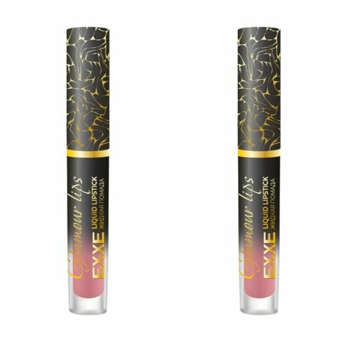 EXXE Губная помада жидкая Glamour lips, тон 02 Бархатный розовый, 3 мл, 2 шт