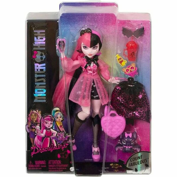 Кукла Монстр Хай Дракулаура G3 бейсик 2022, Monster High Basic Draculaura, HHK51