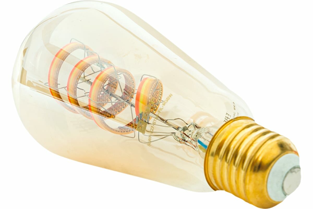 Лампа EKF филаментная RGBE27 ST64 - фото №7