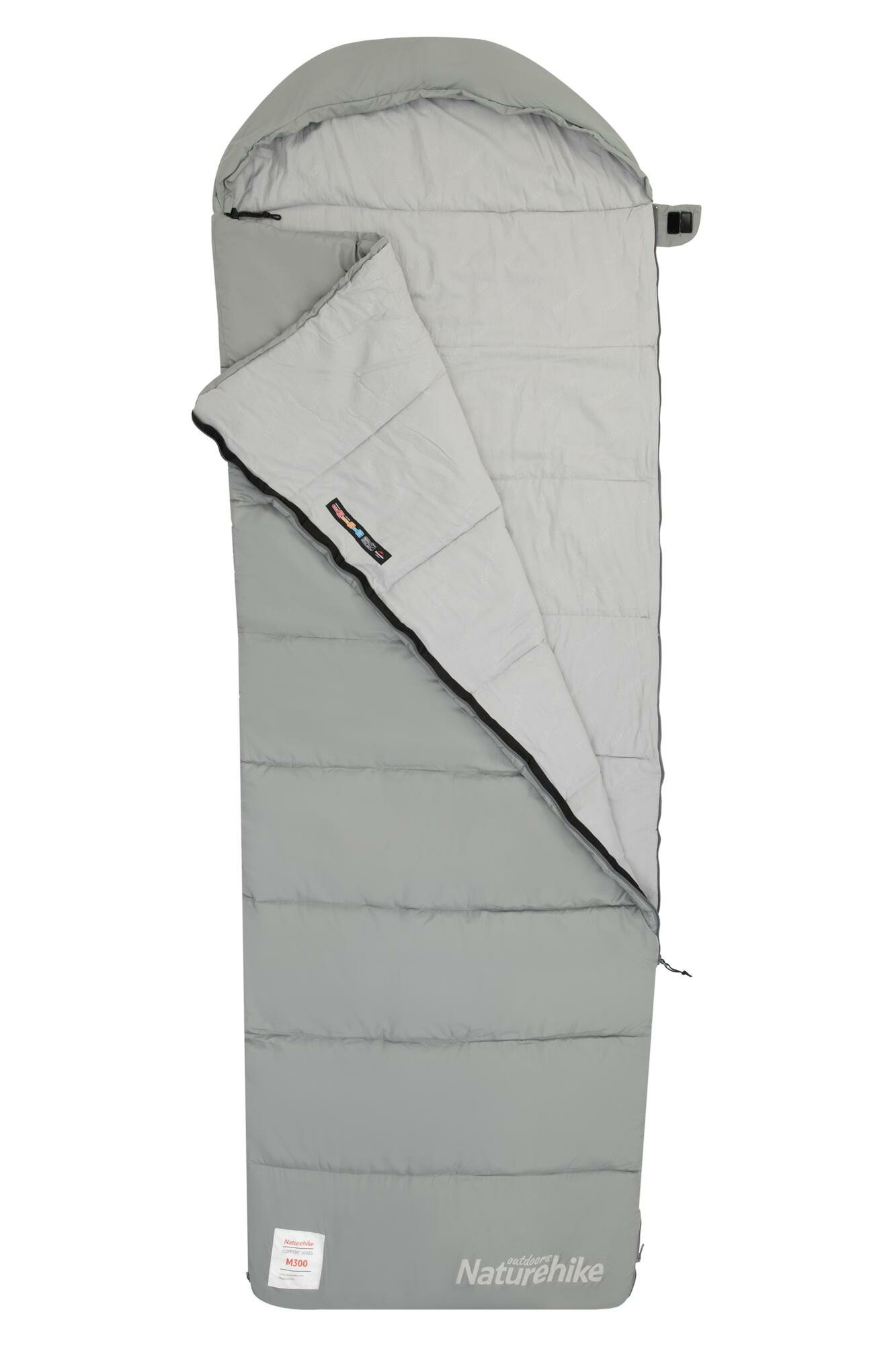 Спальник Naturehike Envelop Washable Cotton Sleeping Bag With Hood M300 Left Zipper Grey