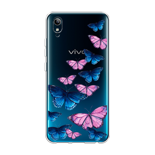 Силиконовый чехол на Vivo Y91c/Y1s / Виво Y91c/Y1s Полет бабочек, прозрачный силиконовый чехол на vivo y91c виво y91c гипсовые цветы
