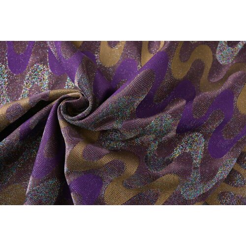 Ткань вискозный трикотаж фиолетовый с волнами
