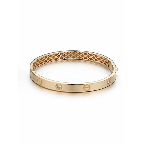 Жесткий браслет YA ZOLOTO, желтое золото, 585 проба, фианит