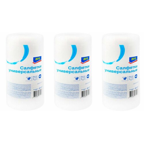 Aro Салфетки универсальные в рулоне, 25 х 25см, 100 шт, 3 рулона