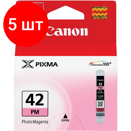 Комплект 5 штук, Картридж струйный Canon CLI-42PM (6389B001) фото пур. для Pixma Pro-100