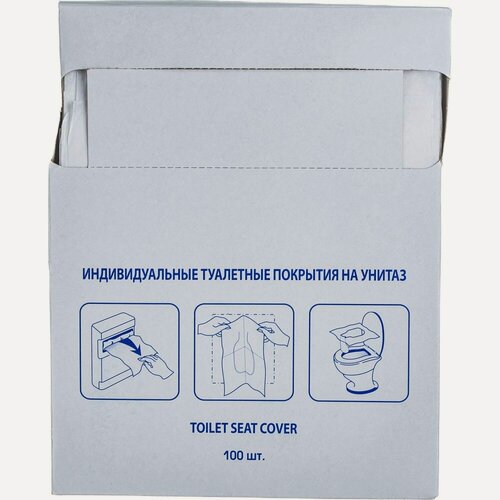 Изображение товара Одноразовые покрытия на унитаз PATERRA 1/4 сложения,100 шт в упаковке 104-019