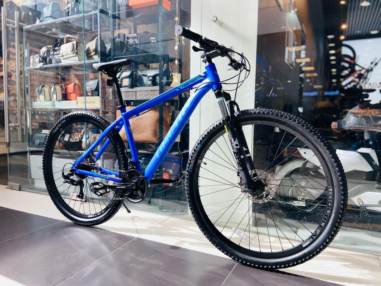 фото Велосипед горный скоростной TimeTry TT202 21s 26 дюймов / взрослый, мужской и женский для прогулки / скоростной, спортивный велик синий