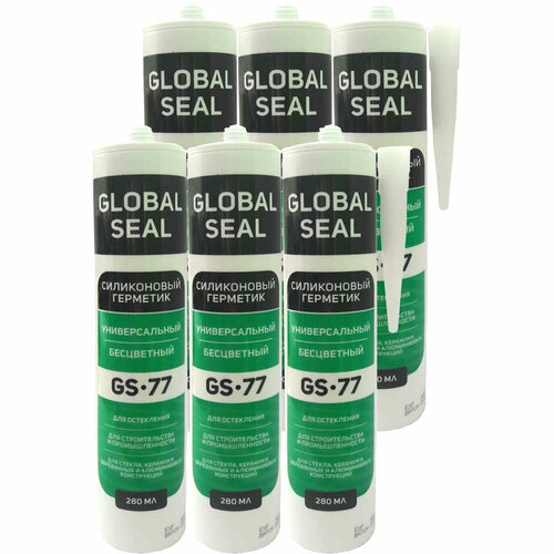 Герметик силиконовый бесцветный Global Seal GS-77 280мл 6шт