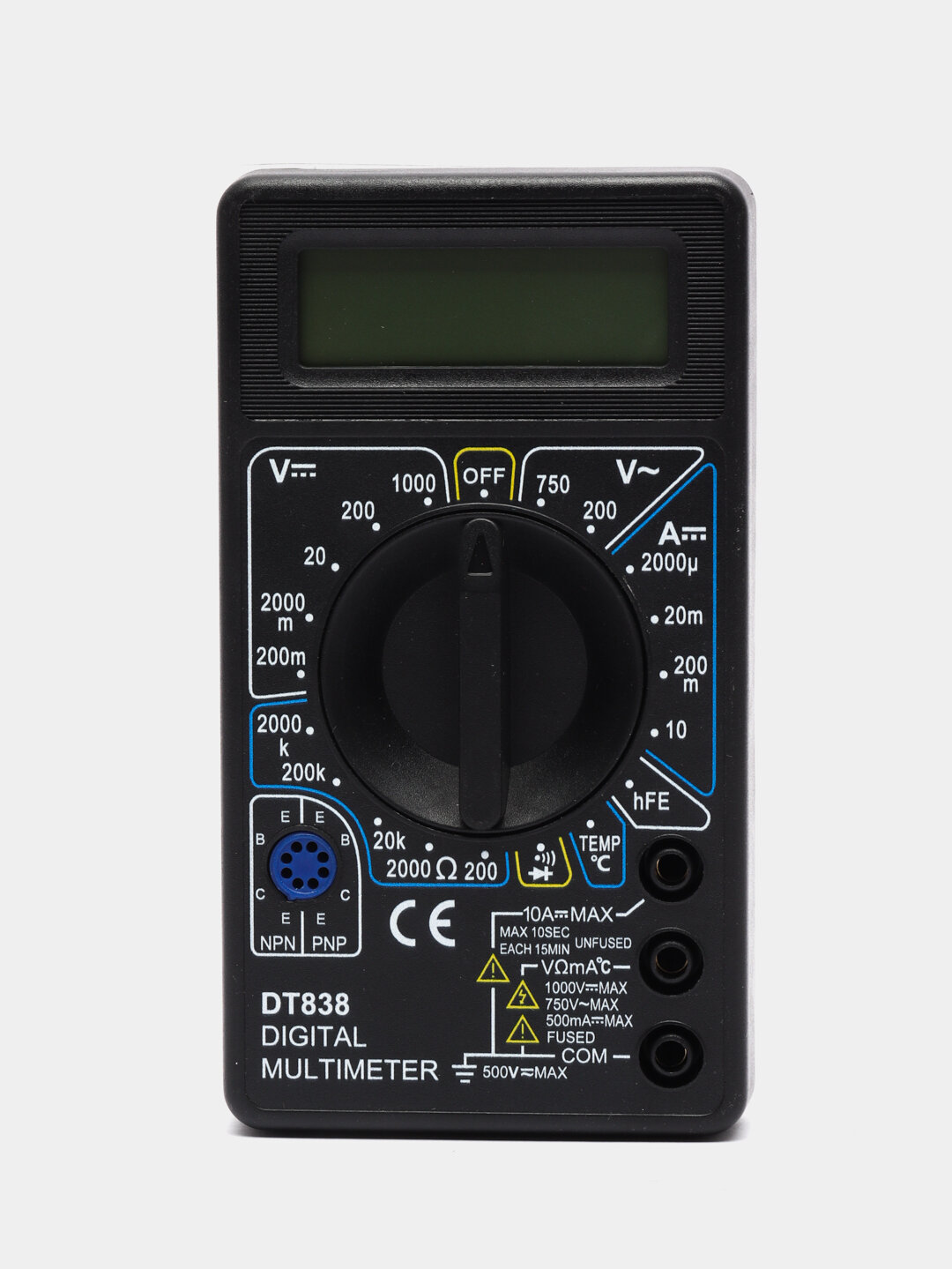Мультиметр - тестер dt-838 цифровой с звуковой прозвонкой и батареей