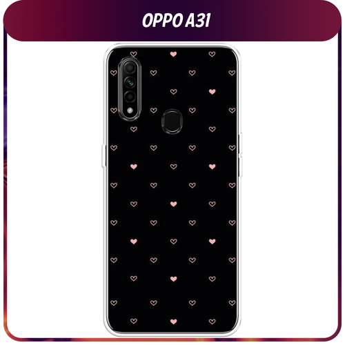 Силиконовый чехол на Oppo A31 / Оппо А31 Чехол с сердечками силиконовый чехол на oppo a31 оппо а31 молния