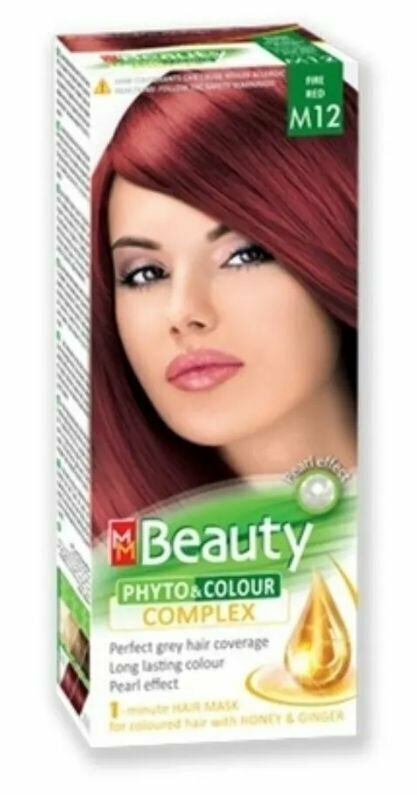 MM Beauty Краска для волос, тон M12 Огненно-красный, 125 мл
