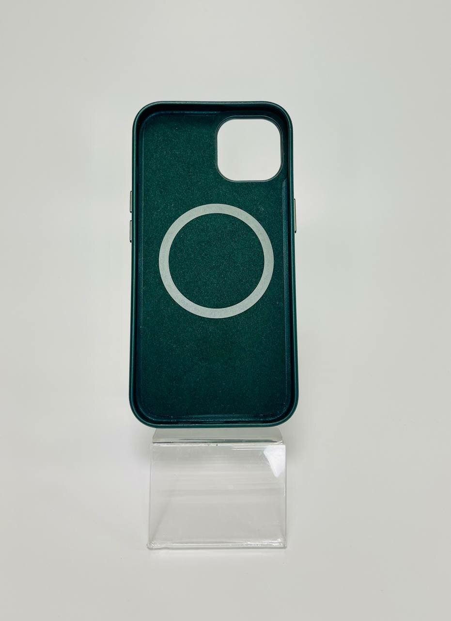 Кожаный чехол Leather Case для iPhone 14 с MagSafe, Green