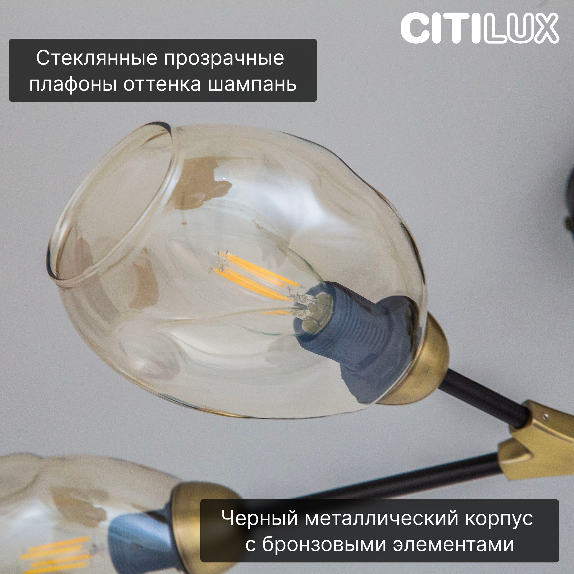 Citilux Монтана CL117145 Люстра на штанге Чёрная - фото №3