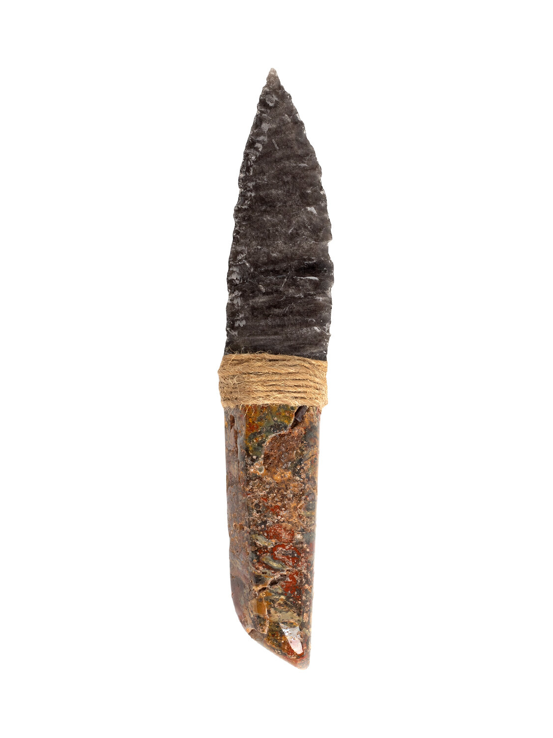 Сувенирный нож Атам из Яшмы и Обсидиана 16 см, красный