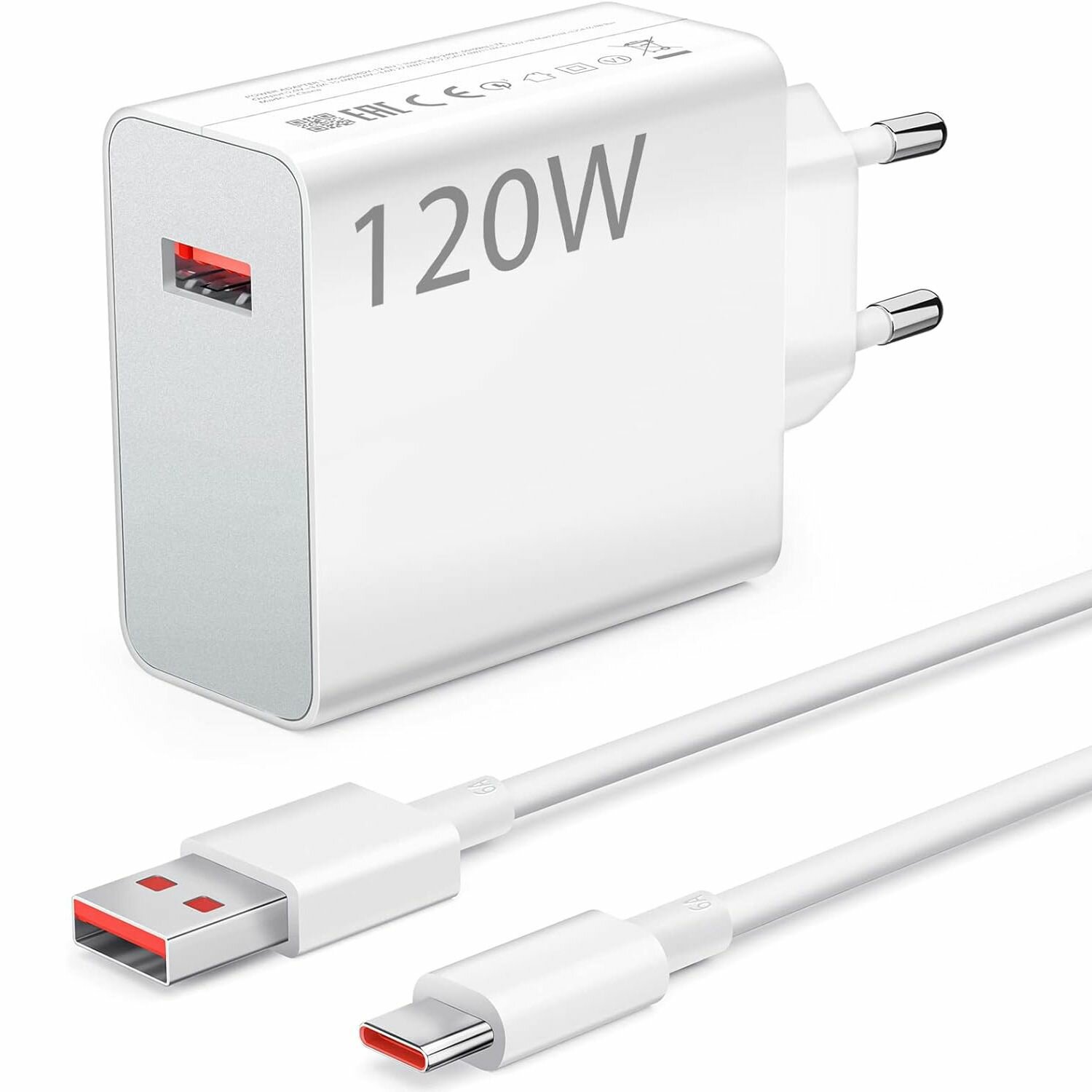 Сетевое зарядное устройство мощность 120W адаптер с кабелем USB-C. Подходит к устройствам Xiaomi