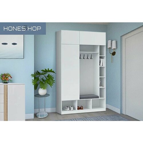 Прихожая Делира 10 ЛДСП белый, 150х60х230