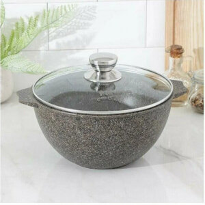 Казан Мечта Premium Mokko 4 л антипригарное покрытие стеклянная крышка