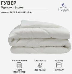 Одеяло гувер/BRUKSVARA теплое 200x220 100% полиэстер белое от FERESA