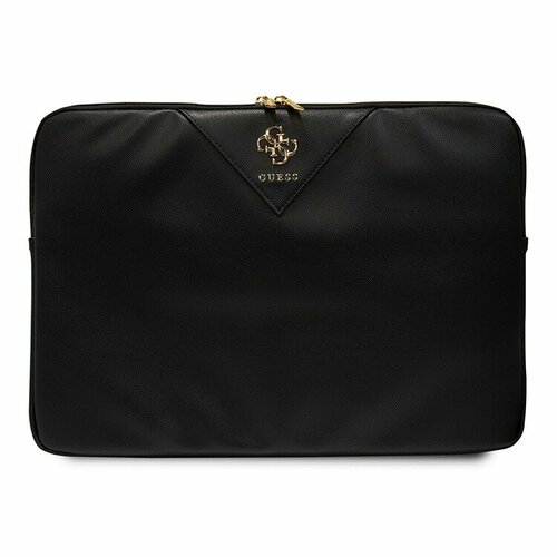 Guess для ноутбуков 16" чехол Sleeve PU Grained leather 4G metal logo with Zipper Black