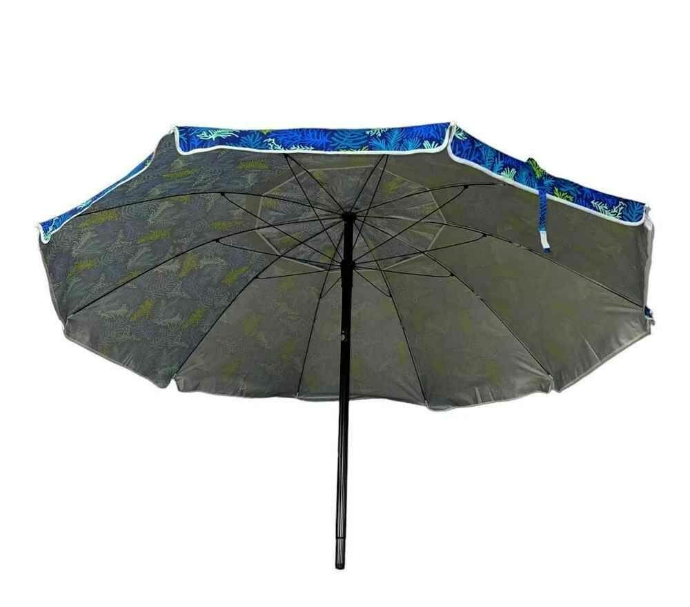 Зонт пляжный, солнцезащитный 10 спиц, 2.2м, ткань-Oxford с серебром внутри,с клапаном, с наклоном премиум. - фотография № 6