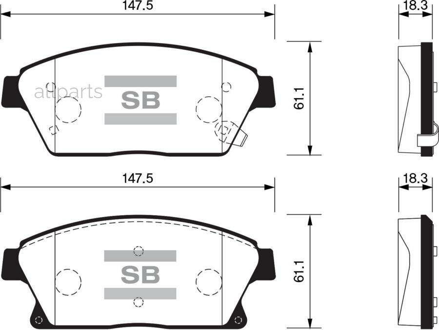 Колодки Тормозные Chevrolet Cruze/Opel Astra J 16" 10- Передние Sangsin brake арт. SP1480