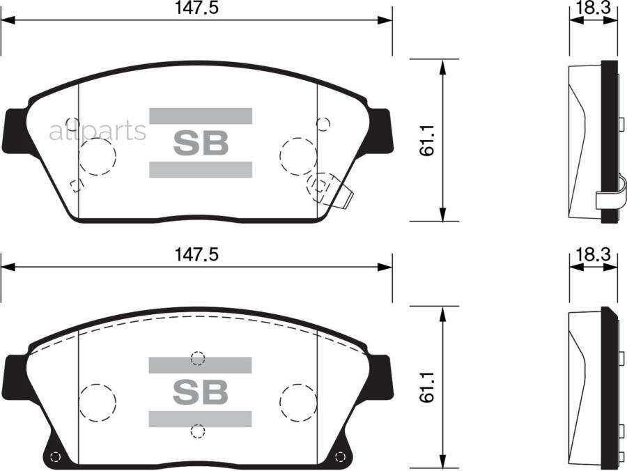 Колодки торм. дисковые Hi-Q CHEVROLET ORLANDO 12- (D1467)